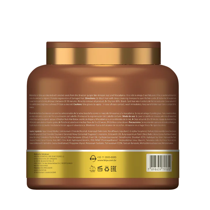 Kit Alisado Brazilian Nuts 2x1000ml + Smoothing Mask XBTX Felps 1000gr - Imagen 11