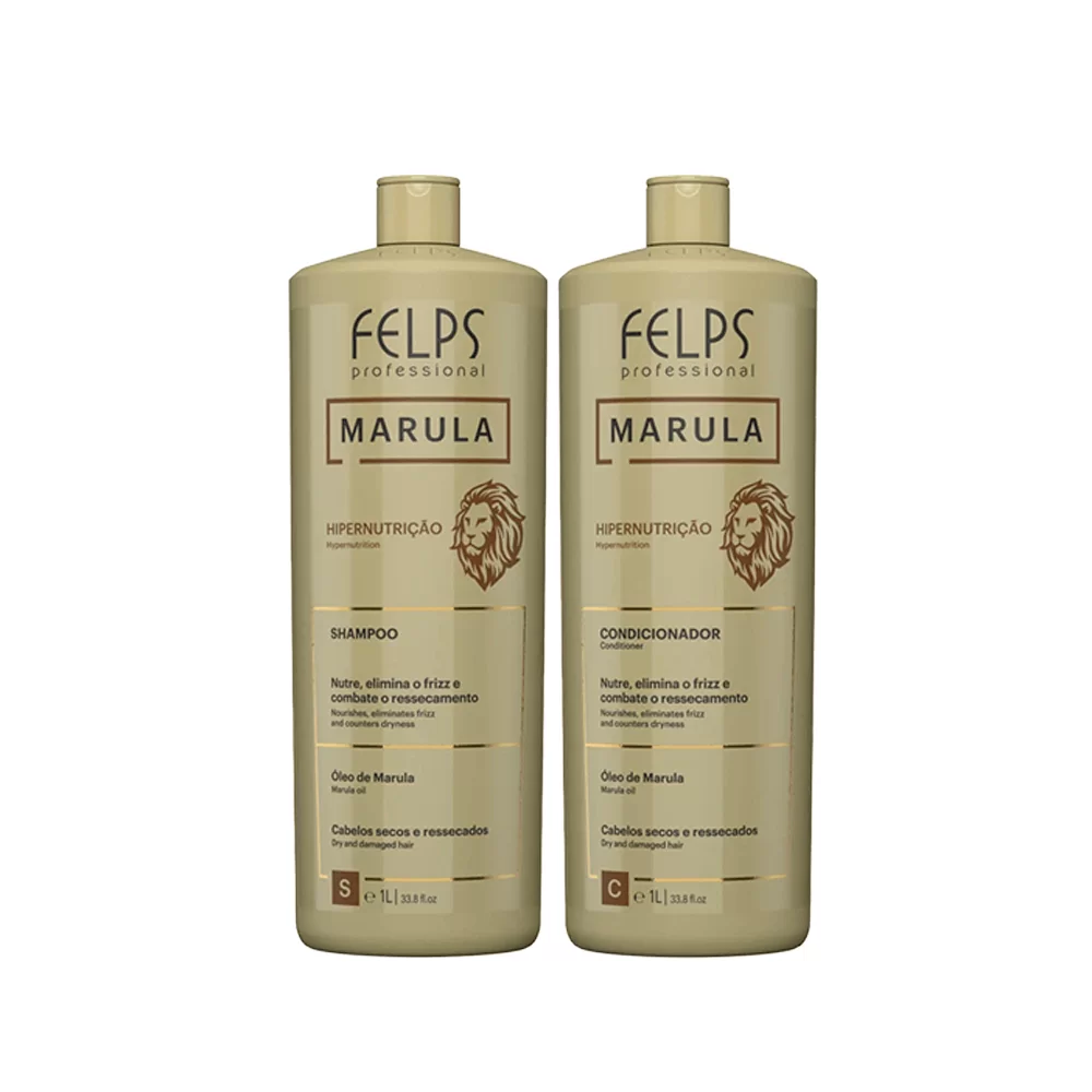 Felps Kit Shampoo y Acondicionador Hipernutricción Marula 1000ml